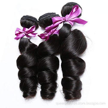 Brazilian Loose Wave Bundles with Lace Closure Part Virgin Human Hair 100% Unprocessed Wave Human Hair Extensions Natural Color